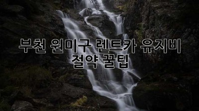 부천 원미구 렌트카 유지비 절약 꿀팁🍯