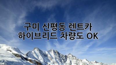 구미 신평동 렌트카: 하이브리드 차량도 OK!